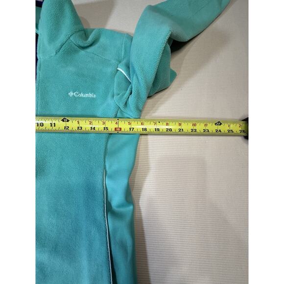 Columbia Omni-Heat Women’s Fleece Pullover Aqua Blue 1/2 Zip Jacket Size Small - Picture 8 of 10